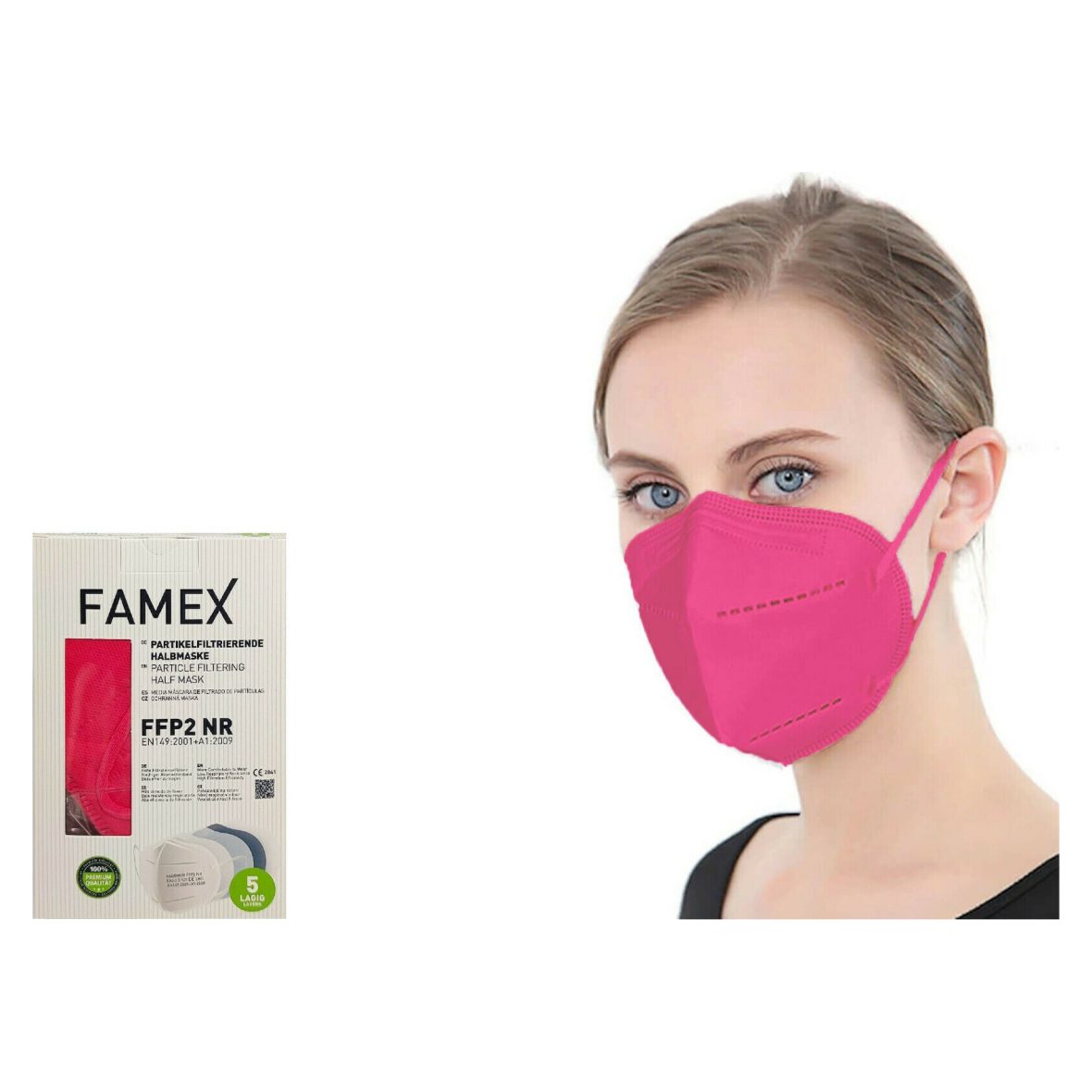 Famex Μάσκα Προστασίας FFP2 Particle Filtering Half NR Pink 10τμχ