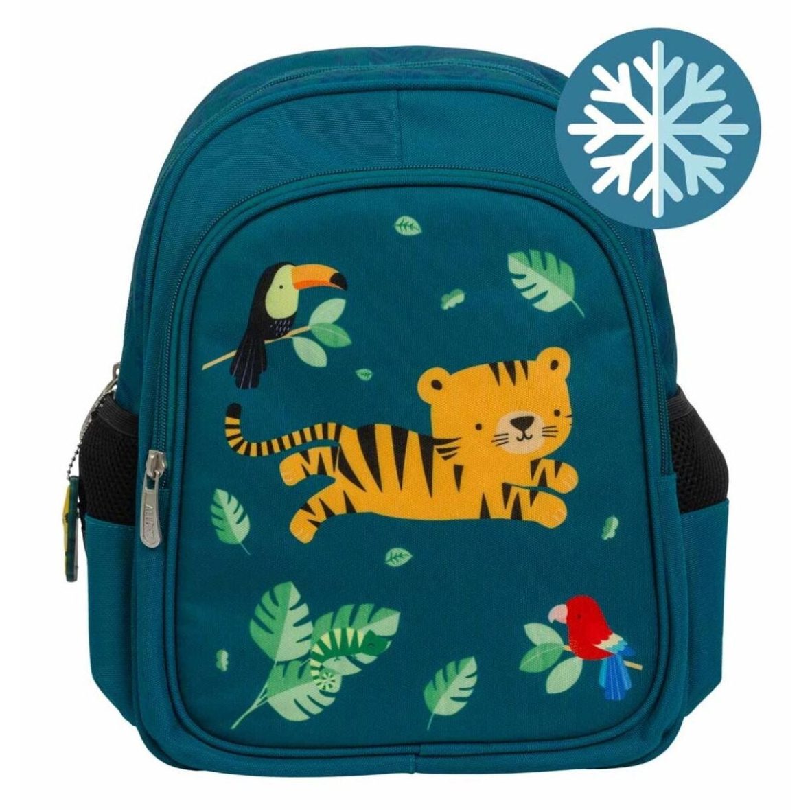 A Little Lovely Company Jungle tiger Insulated Σχολική Τσάντα Πλάτης Νηπιαγωγείου σε Τιρκουάζ χρώμα Μ27 x Π19 x Υ32cm